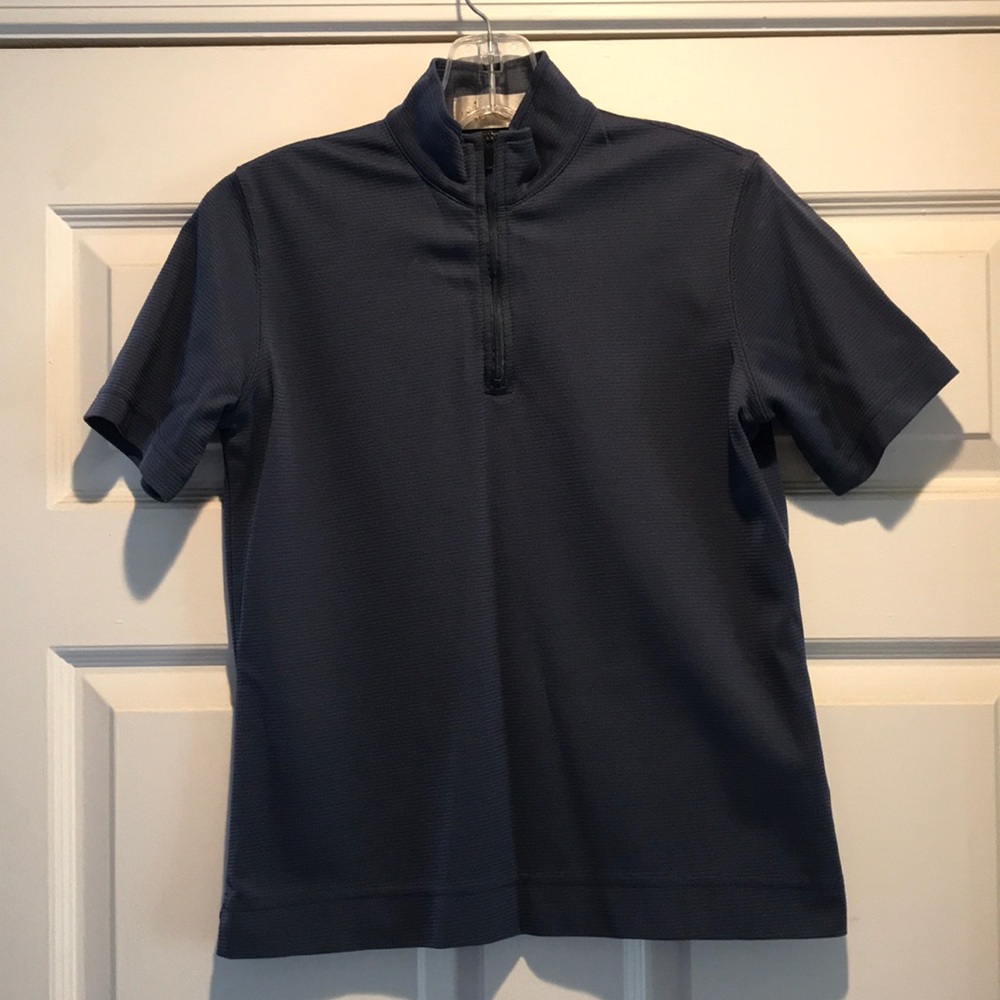 Il Migliore blue half zip polo shirt
